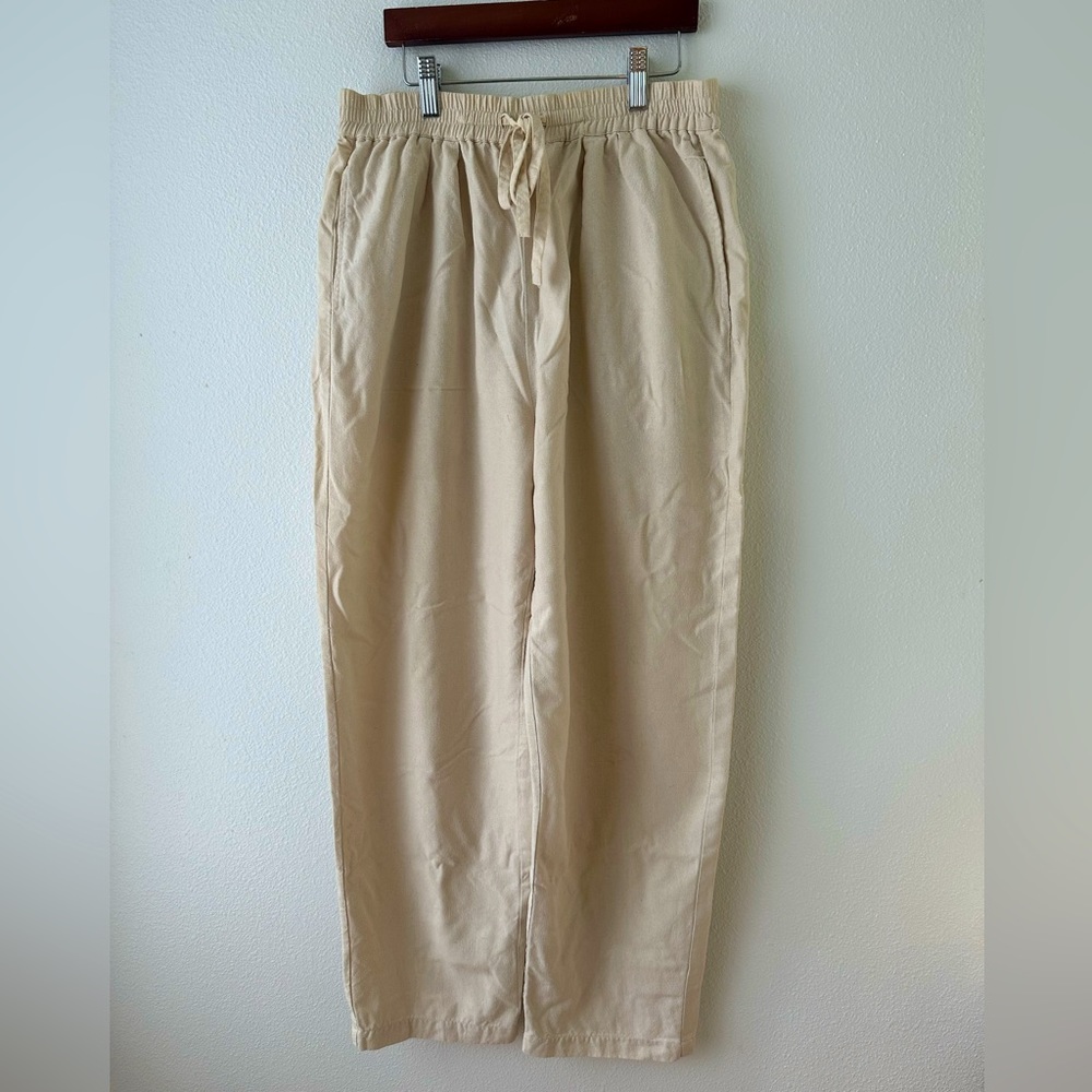 Bogari 100% silk vintage pull on drawstring waist pants textured size m